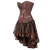 jutrisujo Steampunk Skirts Women Bustier Dress Asymmetry Gothic Punk Leather Pirate Costume Halloween Plus Size Brown M view 2