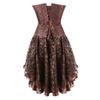 jutrisujo Steampunk Skirts Women Bustier Dress Asymmetry Gothic Punk Leather Pirate Costume Halloween Plus Size Brown M view 3