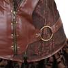 jutrisujo Steampunk Skirts Women Bustier Dress Asymmetry Gothic Punk Leather Pirate Costume Halloween Plus Size Brown M view 4