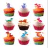 22 Stand Up Cute Dragons Themed Thick Wafer Paper Edible Cake Decorations Toppers view 1