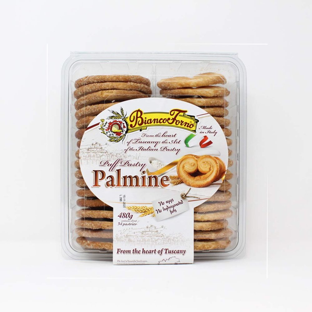 Bianco Forno Puff Pastry Palmine Italian Tuscany Contain 34 Pastries, 480 g