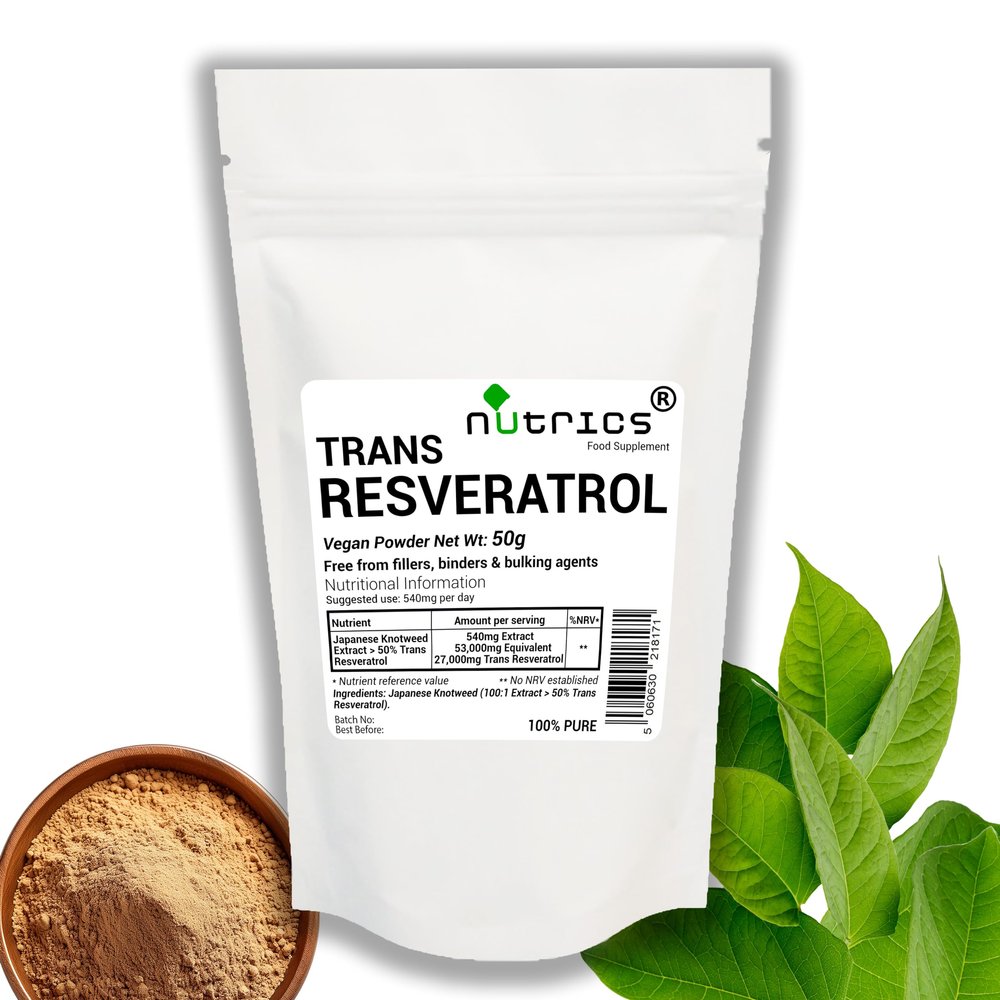 Nutrics 50% Trans RESVERATROL Polygonum Cuspidatum 50g - Pure Powder Supplements No Additives