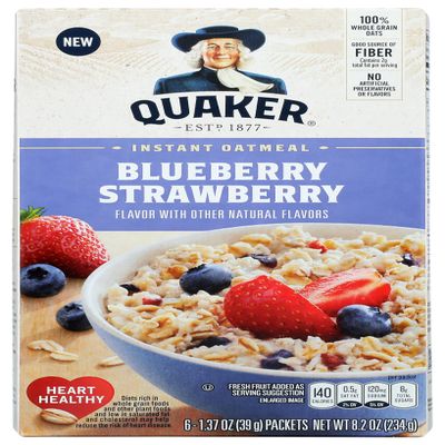 Quaker Instant Oatmeal Blueberry Strawberry ( 6 - 1.37 Packets )