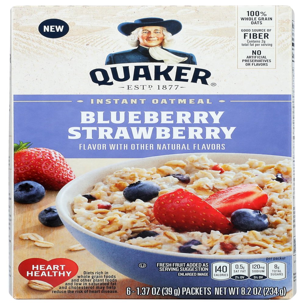 Quaker Instant Oatmeal Blueberry Strawberry ( 6 - 1.37 Packets )