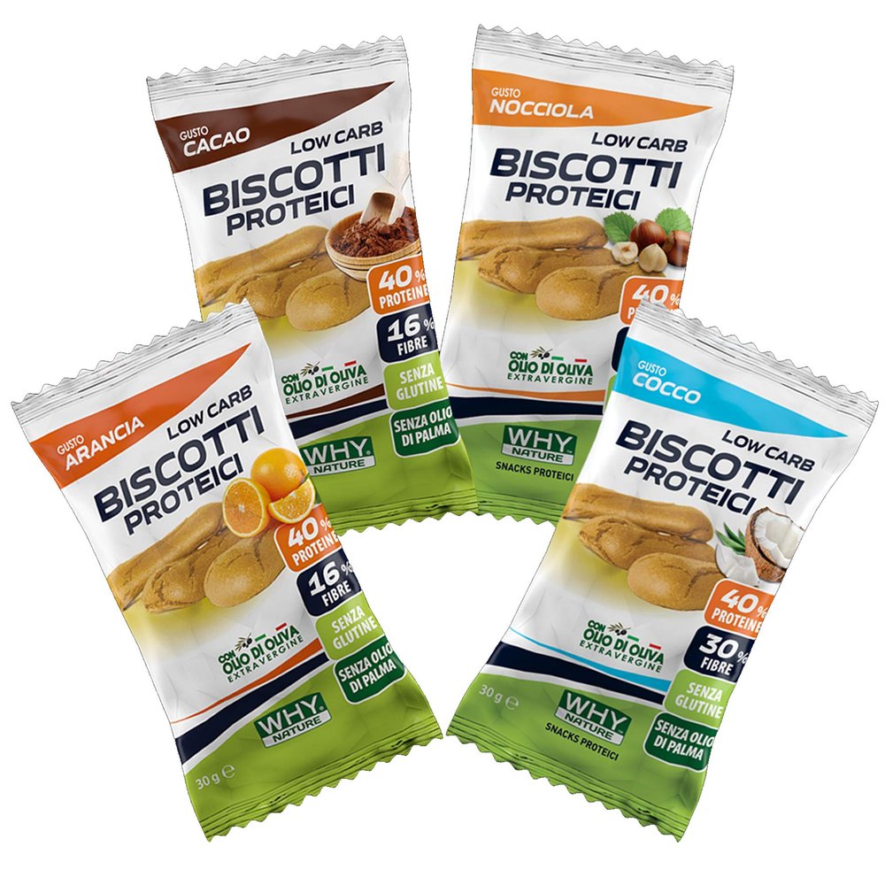 WHY NATURE Protein Cookies Low carb. Orange Taste.