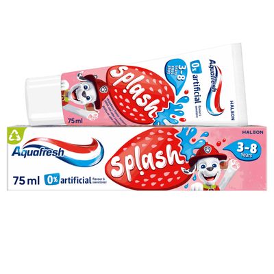 Aquafresh Paw Patrol Splash Toothpaste 3-8 years, Kids toothpaste, Strawberry flavour toothpaste, 75ml