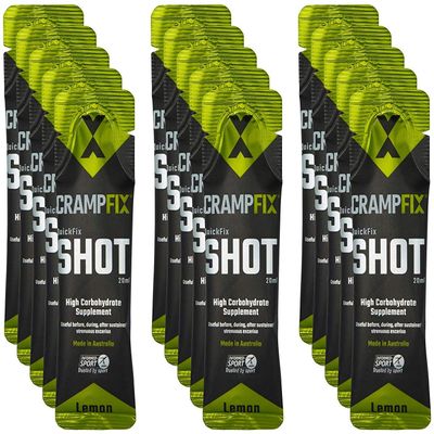 Crampfix QuickFix Shot Sachets - Fast & Effective Relief from Muscle Cramp (15 x 20ml Packets) (Lemon)