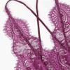 Women's Erotic Bodystockings Open Back Eyelash Lace Teddy Summer Purple Lace Criss Cross Sexy Nightwear Woman Solid Sleepwear-Purple_Xs view 2