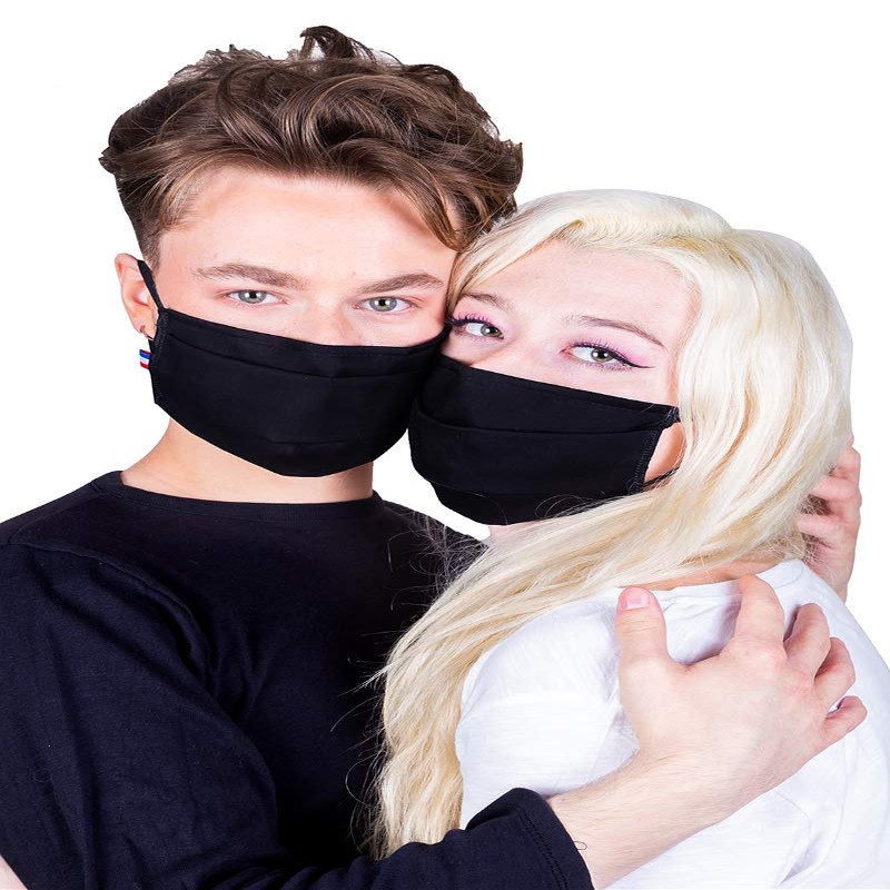 AFNOR Face Protection Washable Fabric 100% Cotton Popeline Made in France - Pack of 2