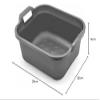 10L Plastic Large Washing Up Bowl Kitchen Basin Sink with Handles (Grey) view 2
