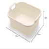 10L Plastic Large Washing Up Bowl Kitchen Basin Sink with Handles (Cream) view 2