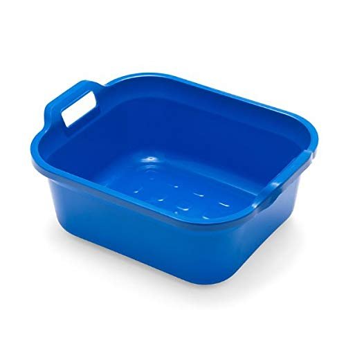 10L Plastic Large Washing Up Bowl Kitchen Basin Sink with Handles (Cobalt Blue)