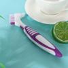 2pcs Double Bristle Head Denture Cleaning Brush Set, Toothbrush Denture Portable Ergonomic Multi-Layered Bristles False Teeth Brush for Denture Care and Retainer Cleaning view 4
