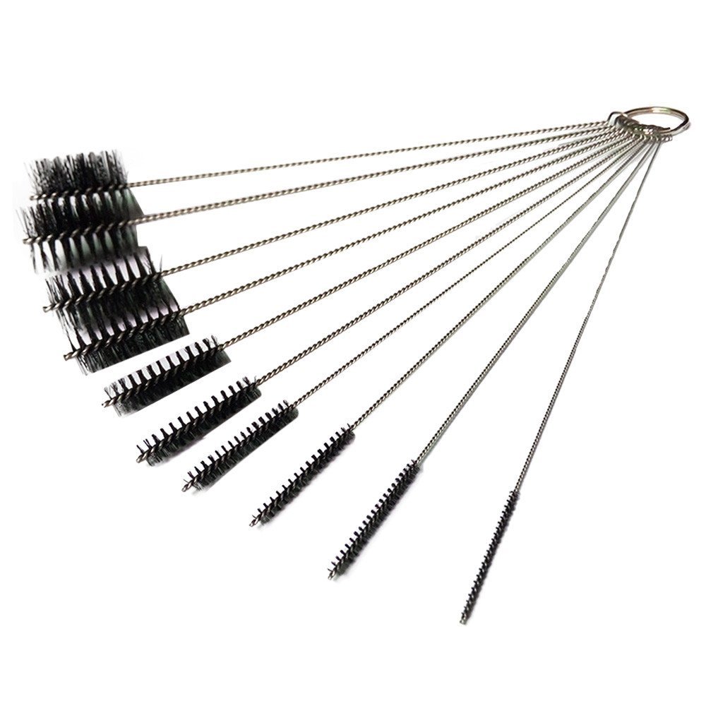 10-Piece White Brush Spray Brush Pot Bottle Small Mouth Cleaning Brush Suitable for Different Sizes of Scrubbers