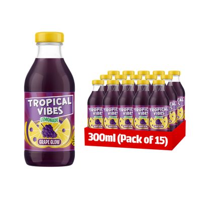 Tropical Vibes Lemonade Grape Glow Drink, Exotic Flavours, Refreshing Summer Drink, Pack of 15