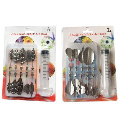Stainless Steel Flowers Leaves 3D Jelly-Art-Tools Pudding-Nozzle Cake Needles Gelatin Tools(AL)