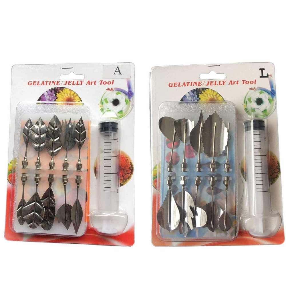 Stainless Steel Flowers Leaves 3D Jelly-Art-Tools Pudding-Nozzle Cake Needles Gelatin Tools(AL)