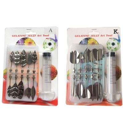 Stainless Steel Flowers Leaves 3D Jelly-Art-Tools Pudding-Nozzle Cake Needles Gelatin Tools(AK)