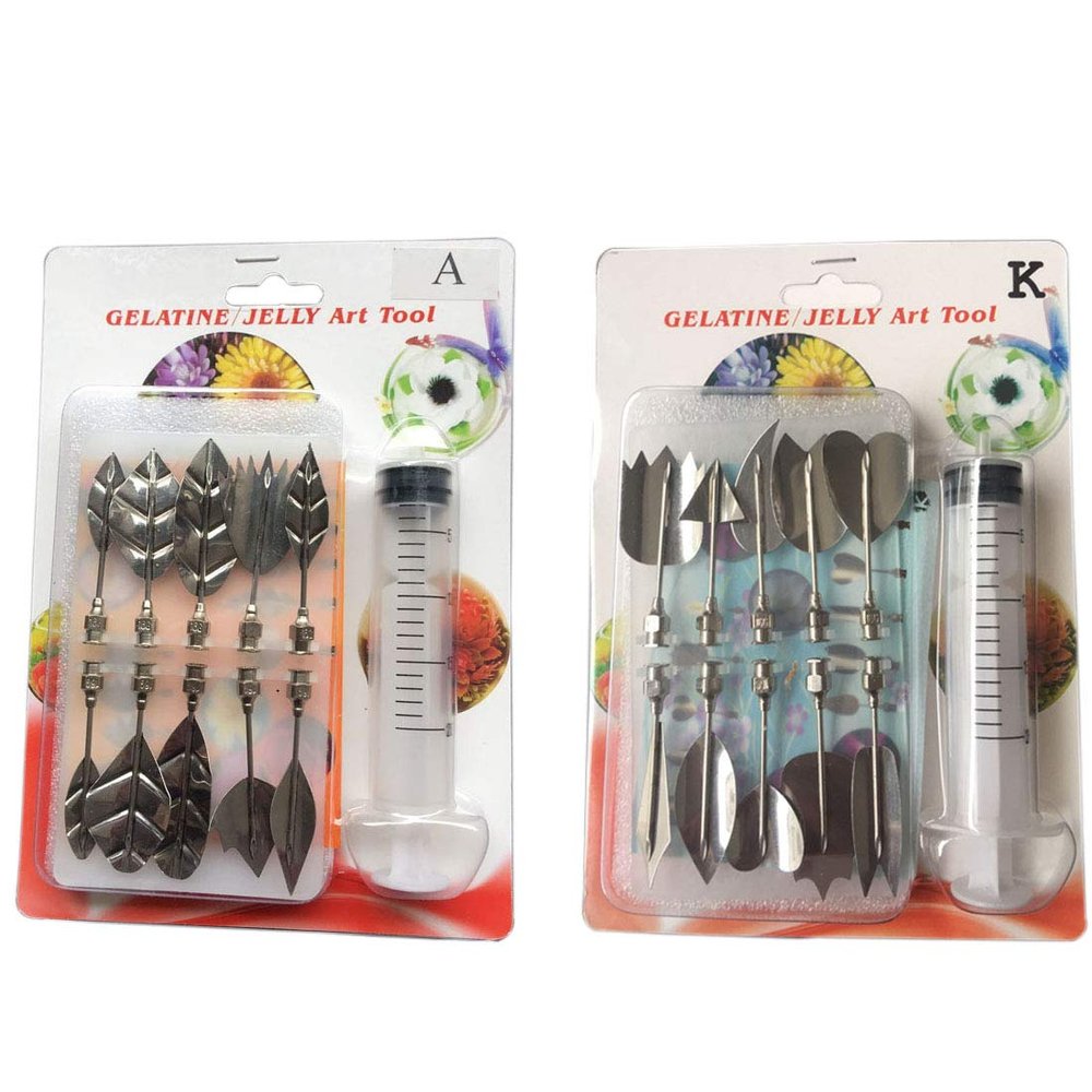 Stainless Steel Flowers Leaves 3D Jelly-Art-Tools Pudding-Nozzle Cake Needles Gelatin Tools(AK)