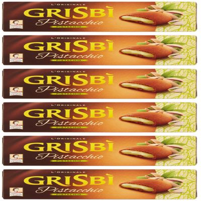 6X Matilde Vicenzi Grisbi Biscotti Pistacchio Biscuits Stuffed with Pistachio Cream 100% Italian Cookies 150g