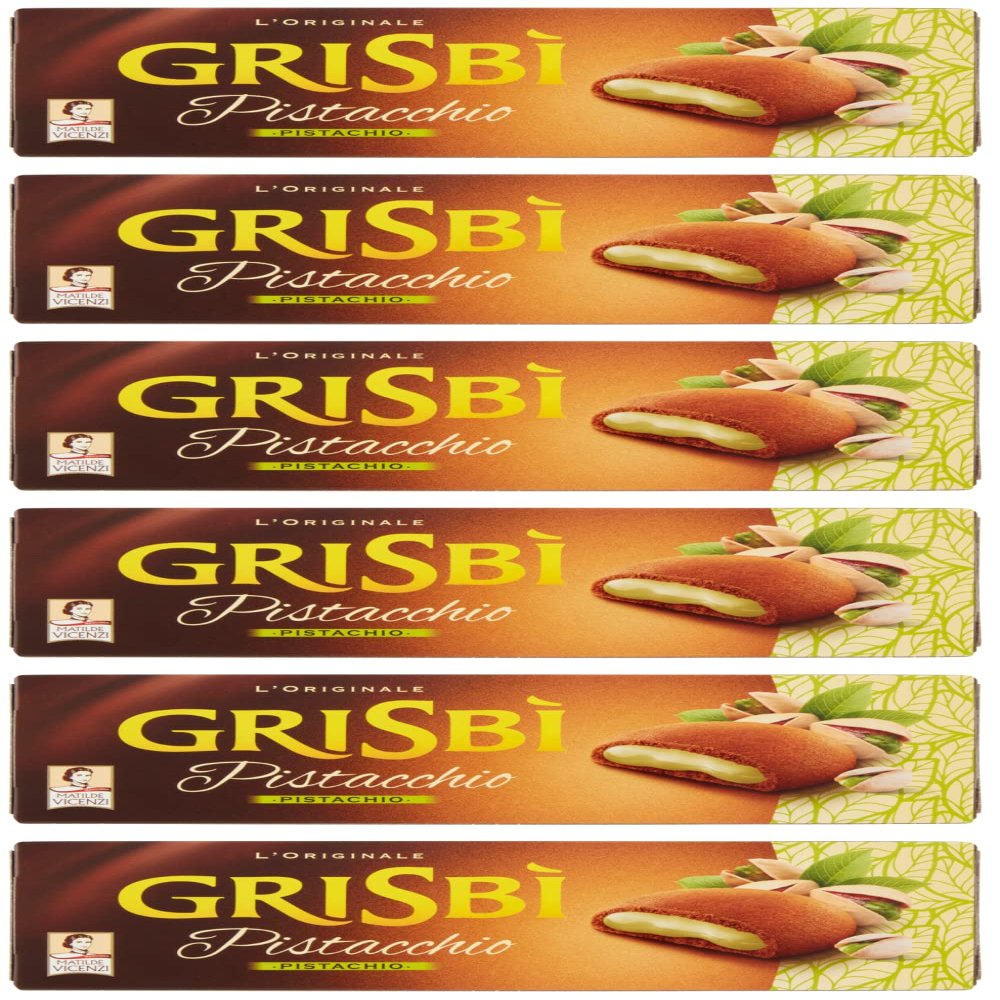 6X Matilde Vicenzi Grisbi Biscotti Pistacchio Biscuits Stuffed with Pistachio Cream 100% Italian Cookies 150g