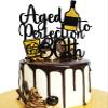 Happy 30th Birthday Cake Topper - Happy 30th Birthday Decorations - Hello 30 - Black Glitter Thirty Years Old Birthday Party Supplies view 1