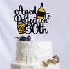 Happy 30th Birthday Cake Topper - Happy 30th Birthday Decorations - Hello 30 - Black Glitter Thirty Years Old Birthday Party Supplies view 3