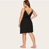 Women Sexy Teddy Lingerie Nightwear Strap Dress Contrast Lace Night Dress Women Sexy Summer Sleeveless Sleepwear Ladies Solid V Neck Loungewear-Black_4XL view 4