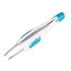 Leader Tweezers Slant Tip Precision, Easy Grip, Non-Slip Rubber, Stainless Steel, Great Precision for Eyebrows, Facial Hair, Splinter and Ingrown Hair Removal view 2