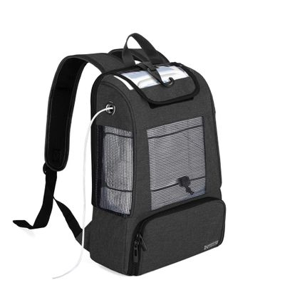 CURMIO Travel Carrying Bag for Portable Oxygen Concentrators, Universal POC Backpack with Mesh Panels for Breathability, Compatible with Inogen, Oxygo, Caire Units, for on-The-go,Black