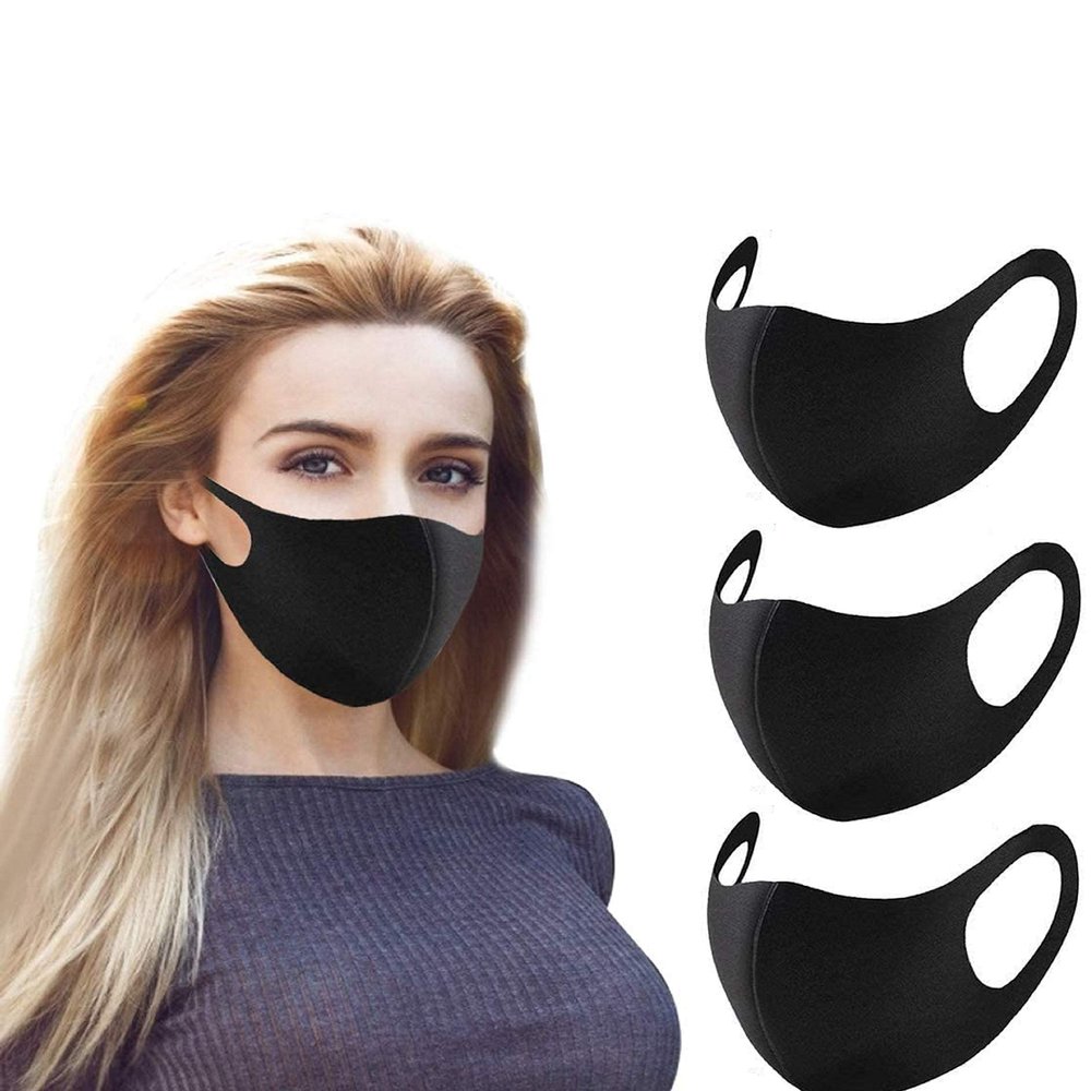 6PCS Reusable Anti-dust Mouth Face_mask_Protect Cover Bandana Balaclavas, 2-Layer Unisex Reusable Fashion Washable Cover (Pack 6, Black)