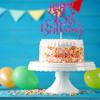 INNORU Pruple Glitter Happy 15th Birthday Cake Topper for Cheers to 15 Years - Teenager Children's Birthday Party Cake Decorations view 2
