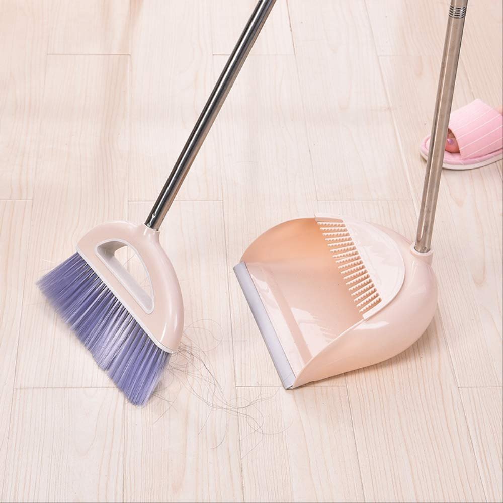 The Latest Plastic Bumper Soft Hair Broom Thickening Household Sweeping Multifunctional Anti-Skid Handle Cleaning Tool 2 Pieces/Set