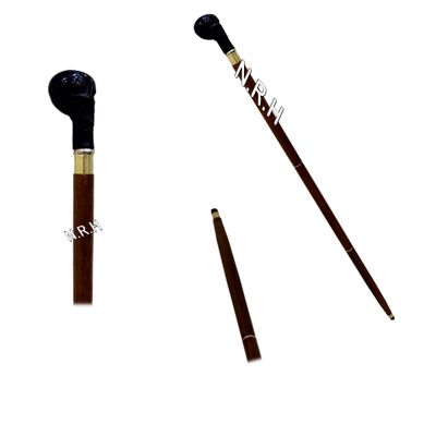 Nautical Wooden Walking Stick Cane Skull Head Handle Gift Item
