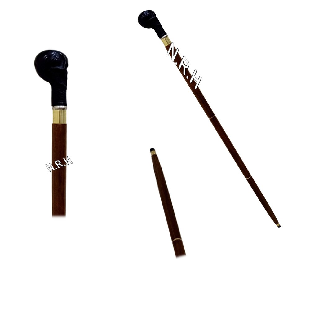 Nautical Wooden Walking Stick Cane Skull Head Handle Gift Item