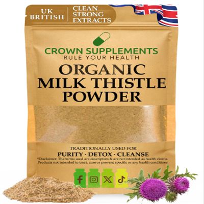 Organic Milk Thistle Liver Detox Silymarin Powder Antioxidant Protein Liver Health (1kg)
