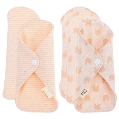 5pcs Reusable Sanitary Pads Washable Cotton Mama Cloth Menstrual Pads Panty Liner Incontinence Napkins Towel for Women Lady Random Pattern