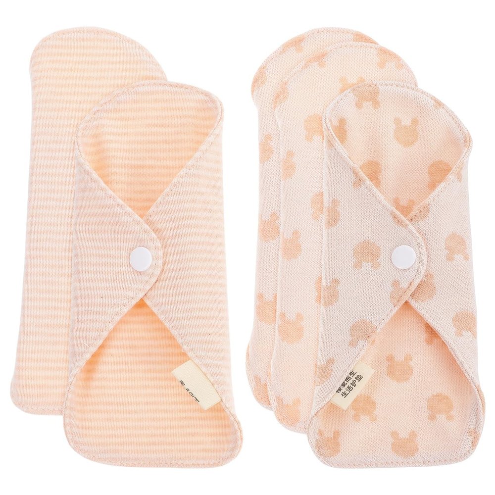 5pcs Reusable Sanitary Pads Washable Cotton Mama Cloth Menstrual Pads Panty Liner Incontinence Napkins Towel for Women Lady Random Pattern