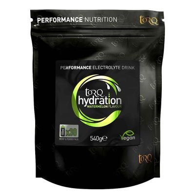 Torq Hydration - Watermelon - Rapid Rehydration Electrolytes Powder Hypotonic Profile Running , Cycling , Sports Hydration Drink - 30 Servings - 540g
