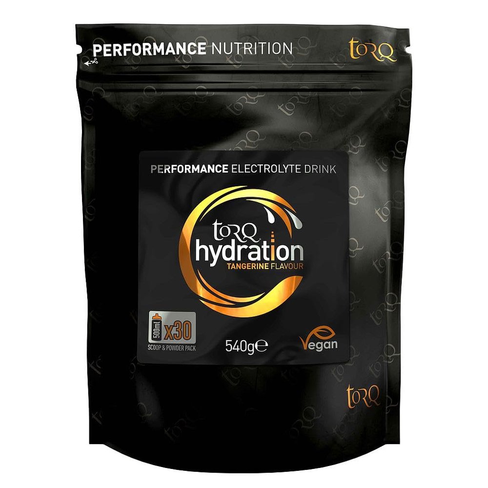 Torq Hydration - Tangerine - Rapid Rehydration Electrolytes Powder Hypotonic Profile Running , Cycling , Sports Hydration Drink - 30 Servings - 540g
