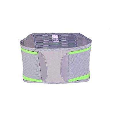 Amsahr Nylon Spandex Enforced Elastic Medical Lumbar Support Belt Waist Brace Trainer For Men and Woman - Medium