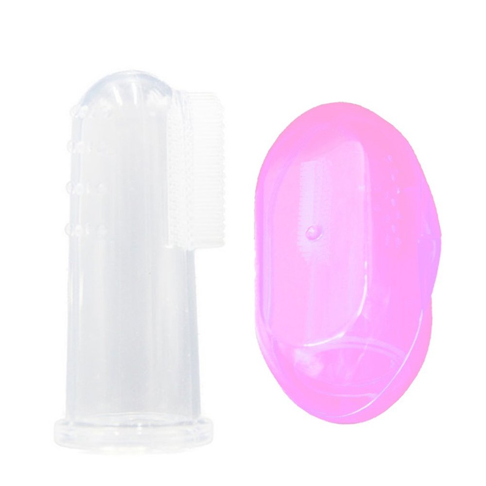 Boburyl 1Pcs Kids Finger Toothbrush Baby Infant Soft Silicone Finger Toothbrush Teeth Rubber Massager Brush with Box