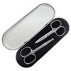 2Pcs Facial Hair Trimming Kit with Storage Box,Stainless Steel Grooming Small Scissors Nose Hair Beard Mustaches Eyebrow Eyelashes Ear Hair Trimmer for Men Women view 1