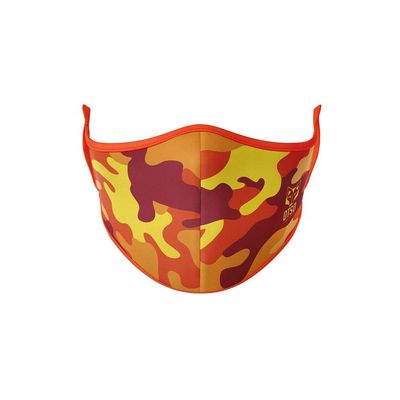 Face Mask Camo Orange reusable and washable with three layers