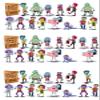 45 Stand Up Cartoon Zombie Halloween Themed Edible Wafer Paper Cake Toppers Decorations view 2