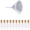 10pcs Clear Glass Bottle Keepsake Jar Message Charm Pendants +Plastic Funnel view 1