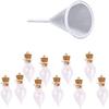 10pcs Clear Glass Bottle Keepsake Jar Message Charm Pendants +Plastic Funnel view 3