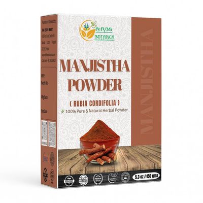 Herbs Botanica Manjistha Root Powder India Maddar Powder Rubia Cordifolia for Natural hair Color, Skin Care 5.3 oz