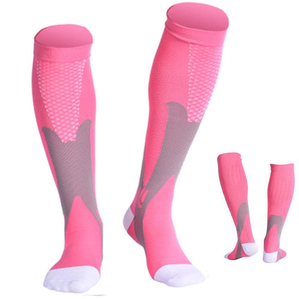 ZLYJ 2 Pairs Sport Compression Socks for Men Women (20-30 mmHg) fit Running Cycling Mountaineering - Athletic Fit