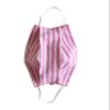 AFNOR Standard Washable Face Mask 100% Cotton Poplin with Nasal Barrette Made in France 2 Layers Pink Stripes Pack of 2 (Adult Size 10 x 20 cm) view 3